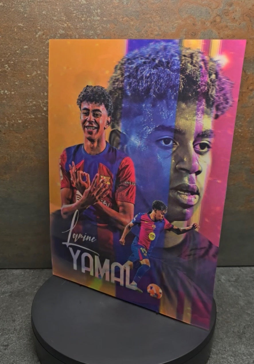 Lamine Yamal Montage - 3D Lentikularbild mit 3 Motiven