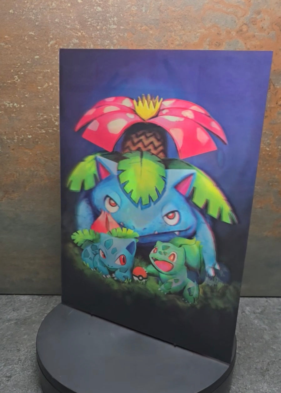 Pokémon Starter Evolutionen - 3D Lentikularbild mit 3 Motiven