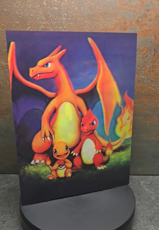 Pokémon Starter Evolutionen - 3D Lentikularbild mit 3 Motiven