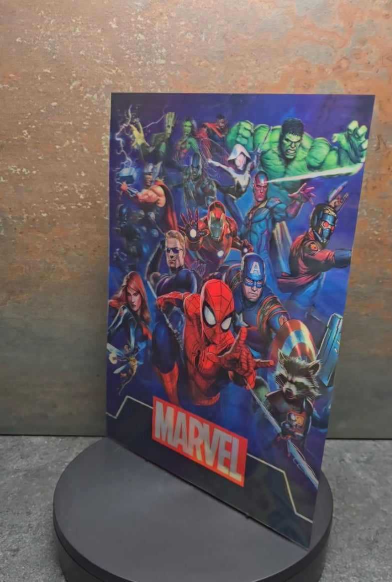 Marvel Heroes & Spider-Man - 3D Lentikularbild mit 2 Motiven