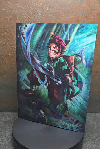 Demon Slayer Trio - 3D Lentikularbild mit 3 Motiven