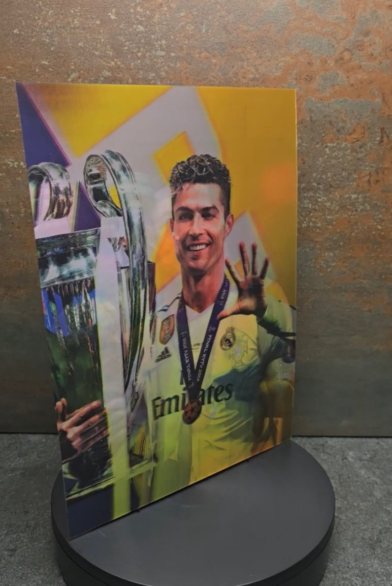 Cristiano Ronaldo Trophäen - 3D Lentikularbild mit 3 Motiven