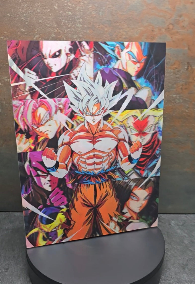 Dragon Ball Goku Transformationen - 3D Lentikularbild mit 3 Motiven