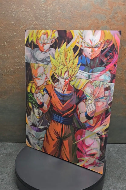 Dragon Ball Goku Transformationen - 3D Lentikularbild mit 3 Motiven