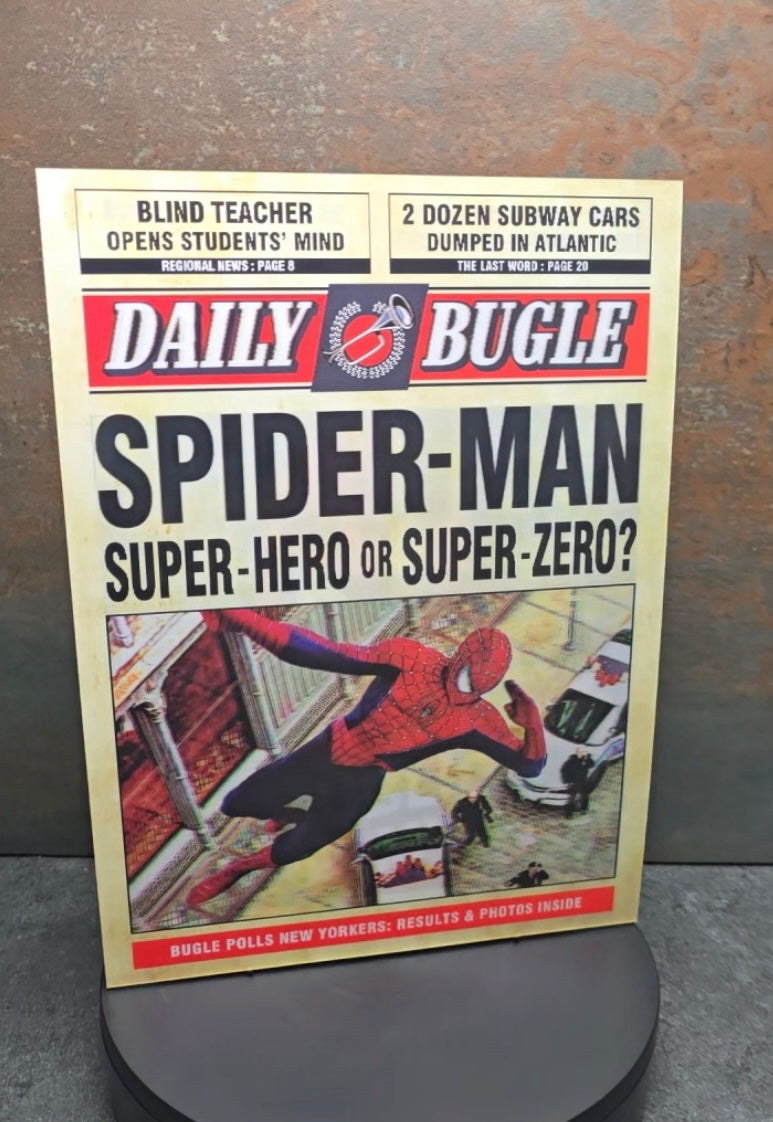 Spider-Man Daily Bugle Newspaper - 3D Lentikularbild mit 3 Motiven