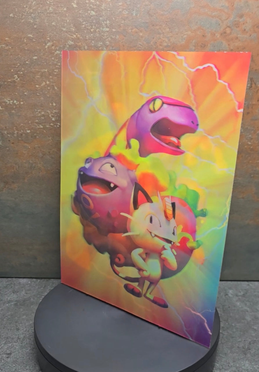 Pokémon Starter - 3D Lentikularbild mit 3 Motiven