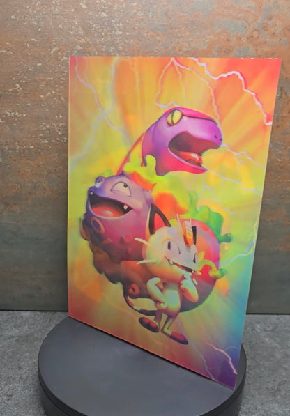 Pokémon Starter - 3D Lentikularbild mit 3 Motiven