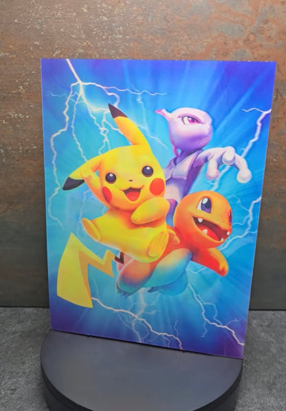 Pokémon Starter - 3D Lentikularbild mit 3 Motiven