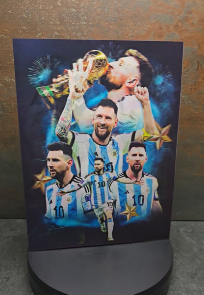 Lionel Messi Weltmeister Montage - 3D Lentikularbild mit 3 Motiven