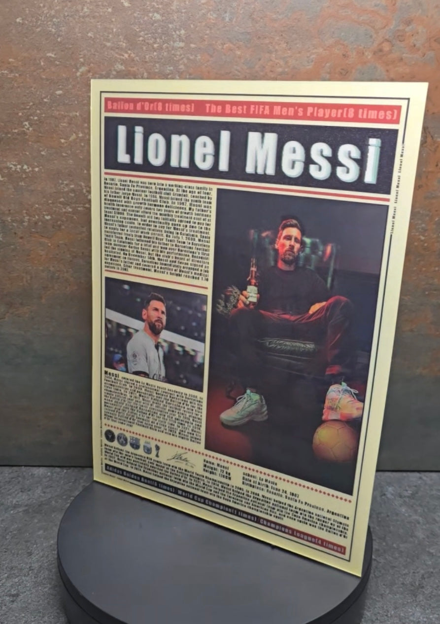 Lionel Messi Magazin Cover - 3D Lentikularbild mit 3 Motiven
