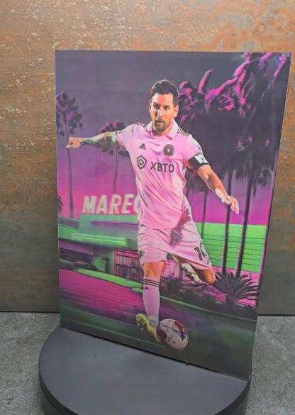 Lionel Messi Inter Miami - 3D Lentikularbild mit 3 Motiven