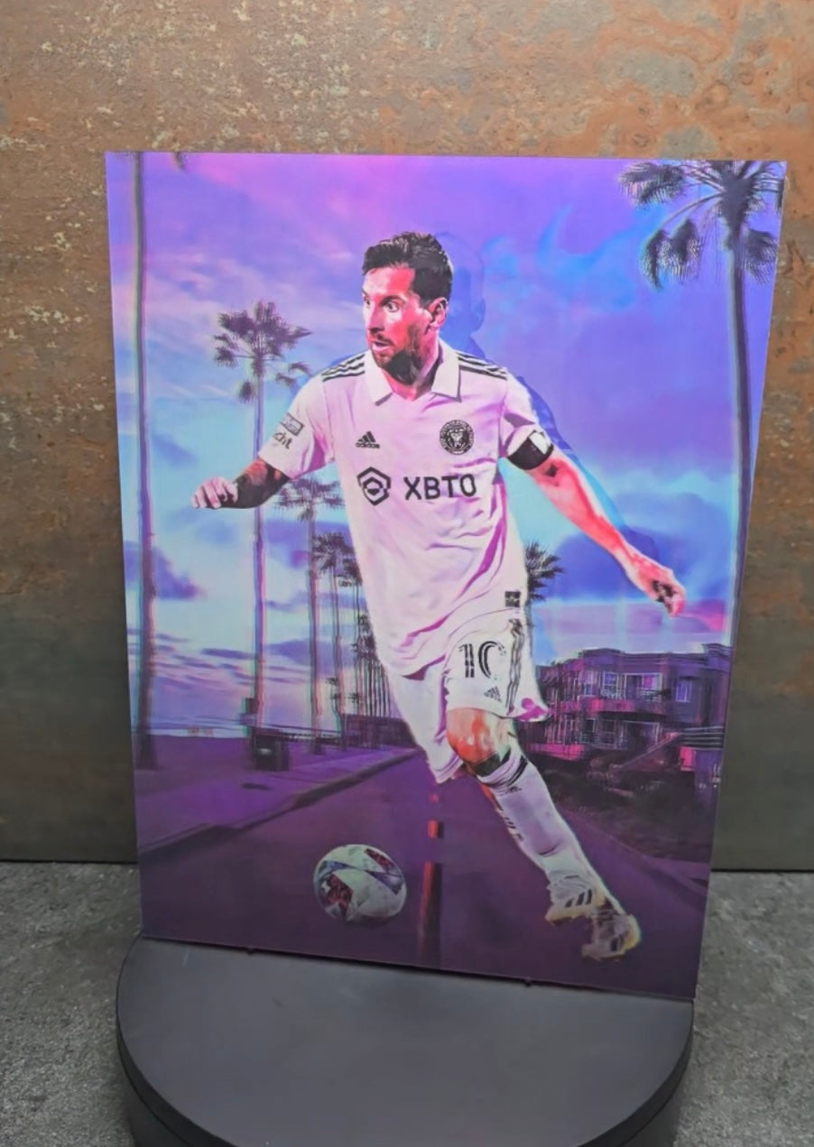 Lionel Messi Inter Miami - 3D Lentikularbild mit 3 Motiven