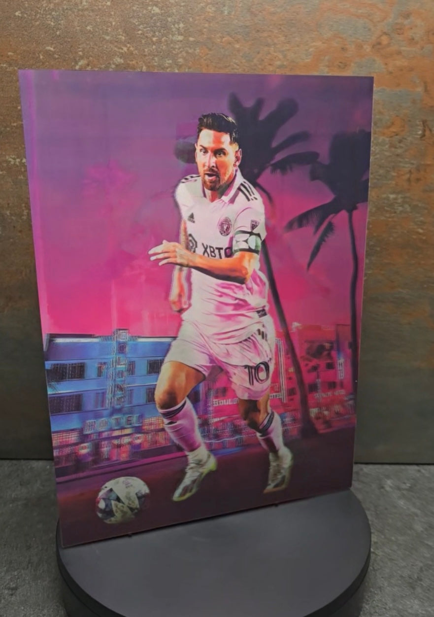 Lionel Messi Inter Miami - 3D Lentikularbild mit 3 Motiven