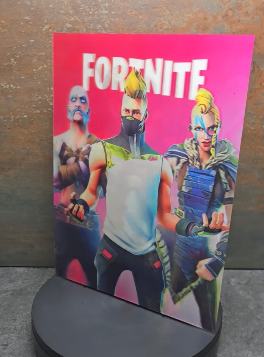 Fortnite Montage - 3D Lentikularbild mit 3 Motiven