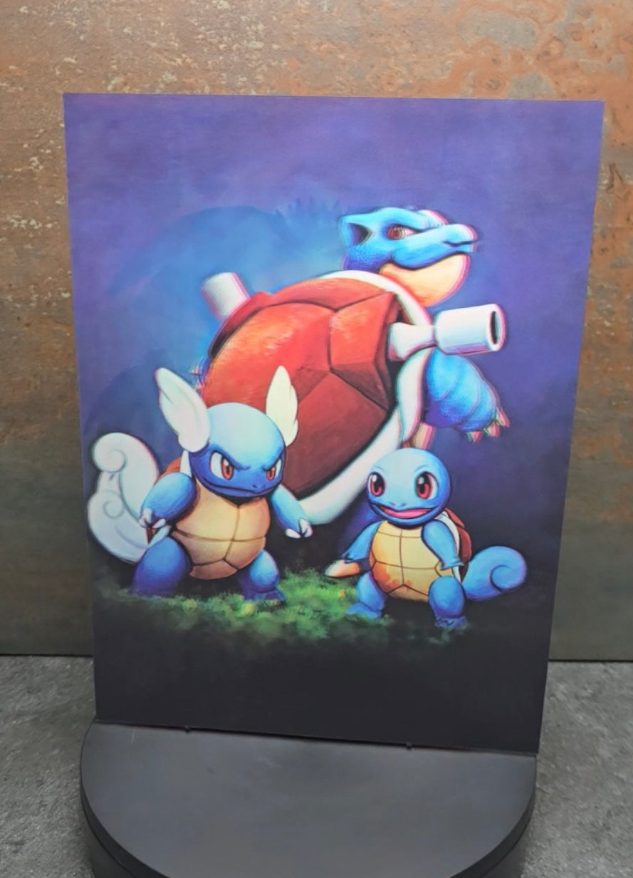 Pokémon Starter Evolutionen - 3D Lentikularbild mit 3 Motiven