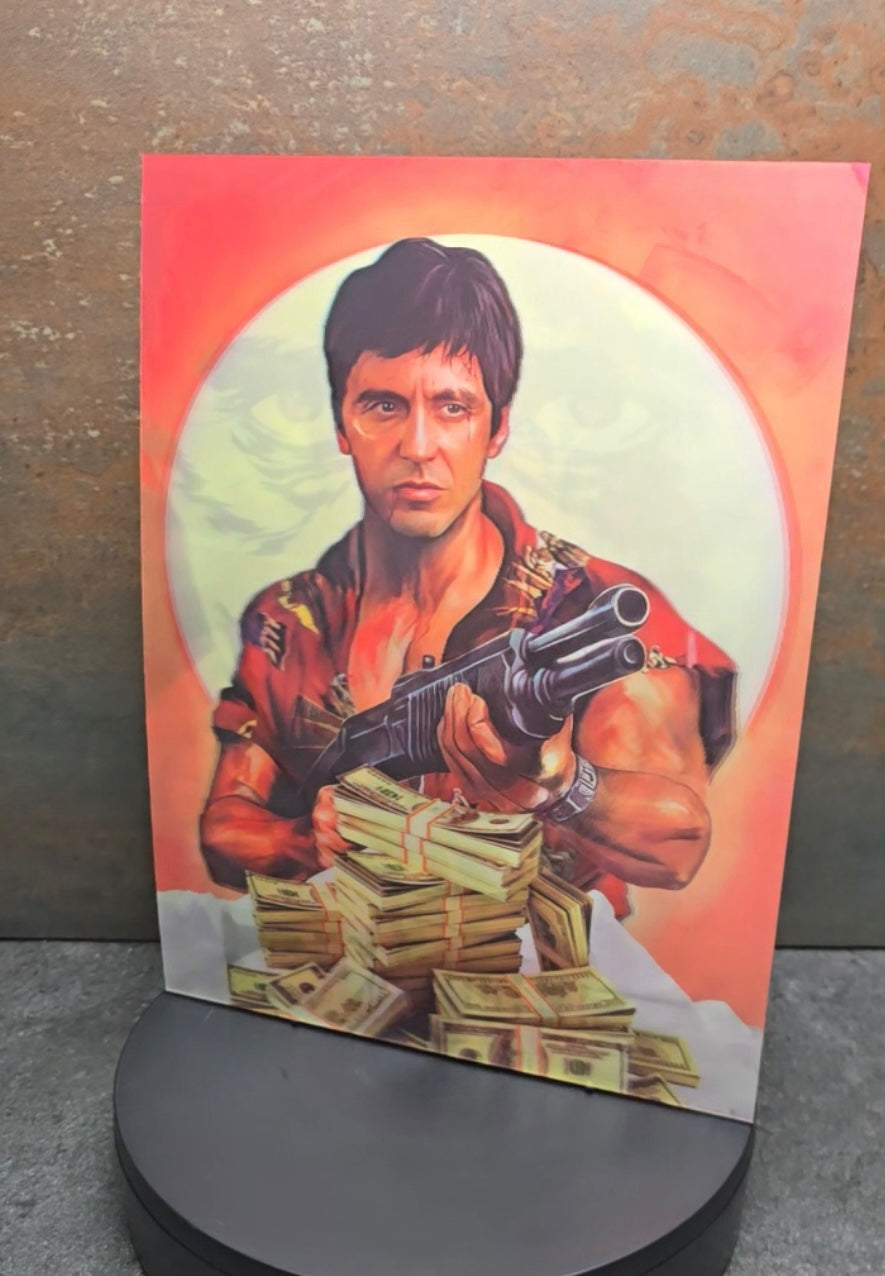 Scarface Tony Montana - 3D Lentikularbild mit 3 Motiven