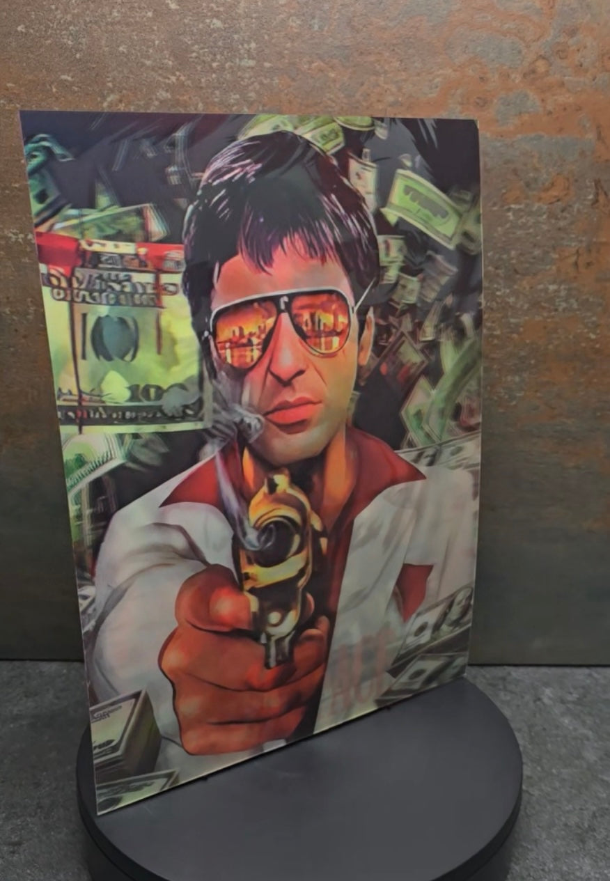 Scarface Tony Montana - 3D Lentikularbild mit 3 Motiven