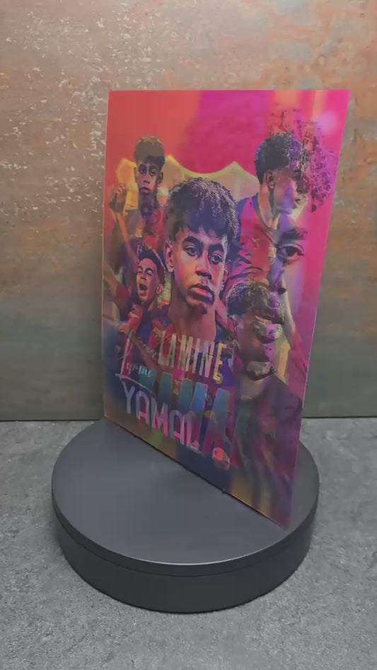 Lamine Yamal Montage - 3D Lentikularbild mit 3 Motiven