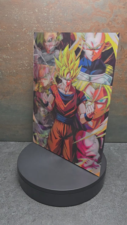 Dragon Ball Goku Transformationen - 3D Lentikularbild mit 3 Motiven