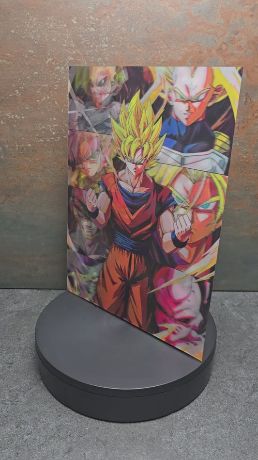 Dragon Ball Goku Transformationen - 3D Lentikularbild mit 3 Motiven