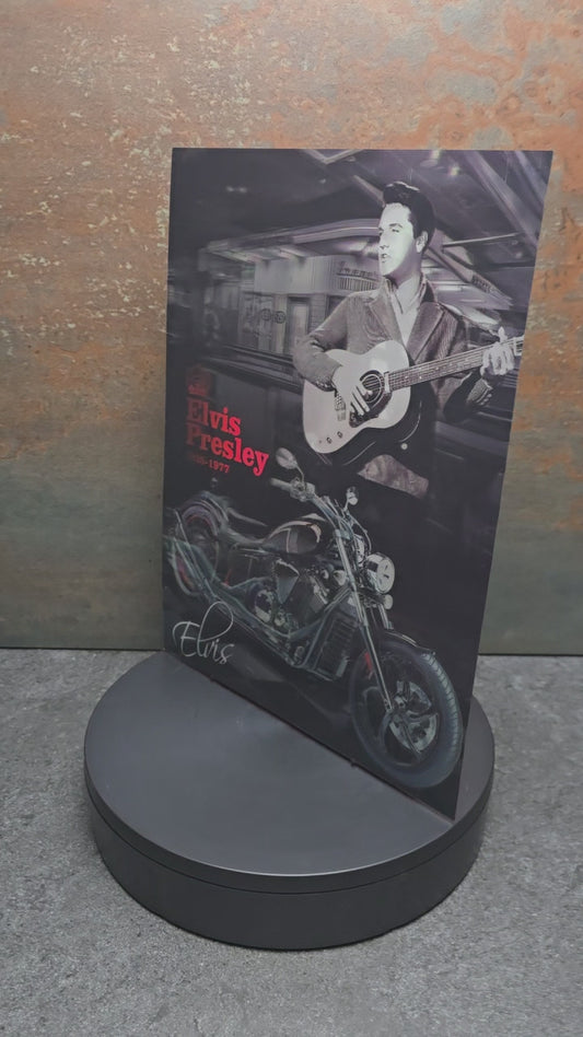 Elvis Presley Harley Davidson - 3D Lentikularbild mit 3 Motiven