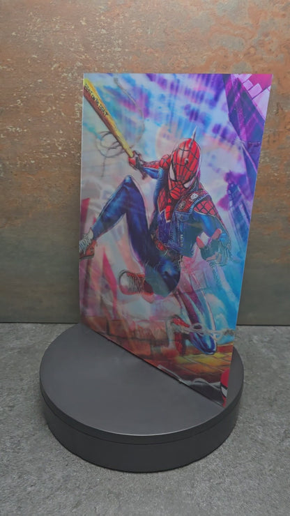 Spider-Man & Spider-Gwen Action Scenes - 3D Lentikularbild mit 3 Motiven
