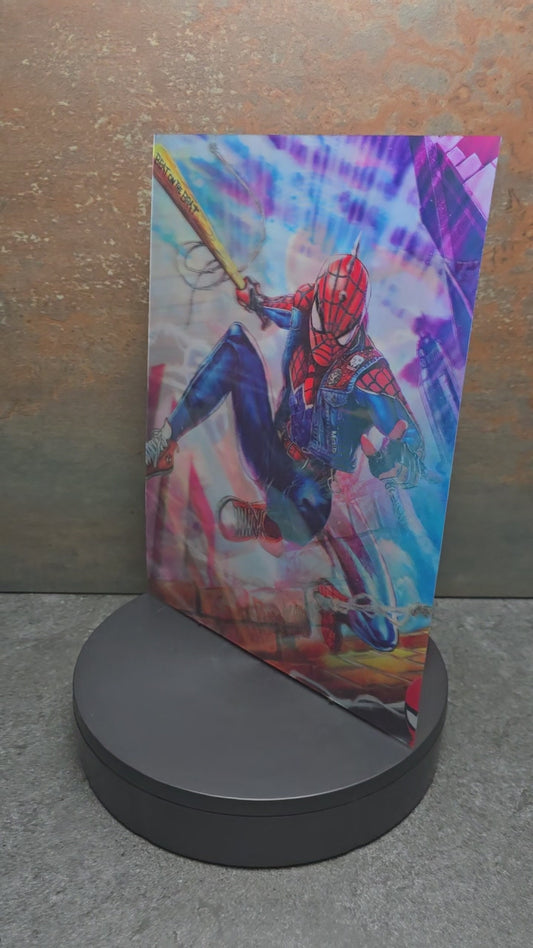 Spider-Man & Spider-Gwen Action Scenes - 3D Lentikularbild mit 3 Motiven