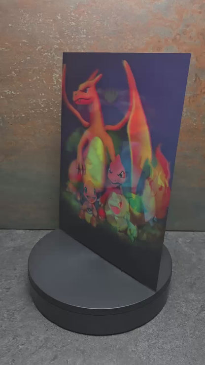 Pokémon Starter Evolutionen - 3D Lentikularbild mit 3 Motiven