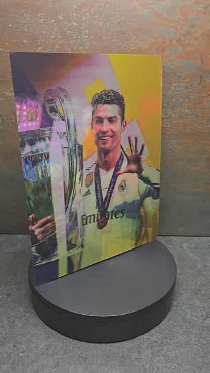 Cristiano Ronaldo Trophäen - 3D Lentikularbild mit 3 Motiven