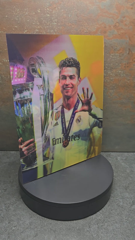 Cristiano Ronaldo Trophäen - 3D Lentikularbild mit 3 Motiven